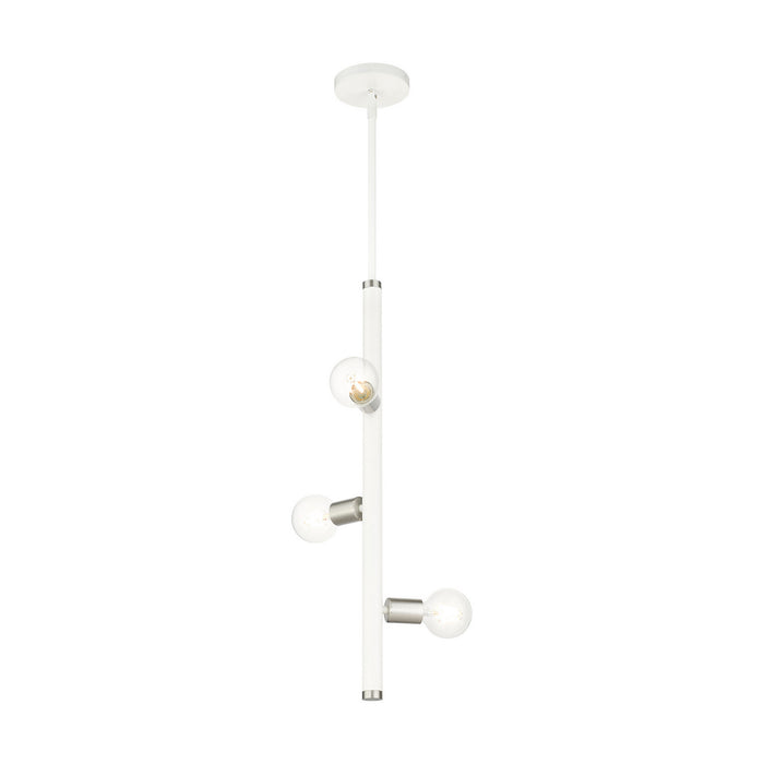 Three Light Pendant from the Bannister collection in White finish