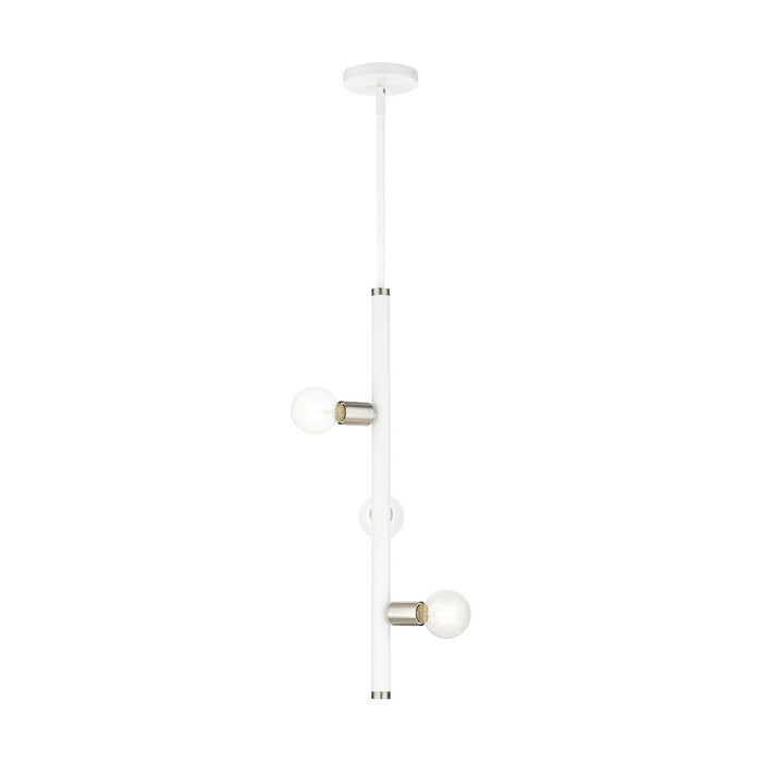 Three Light Pendant from the Bannister collection in White finish