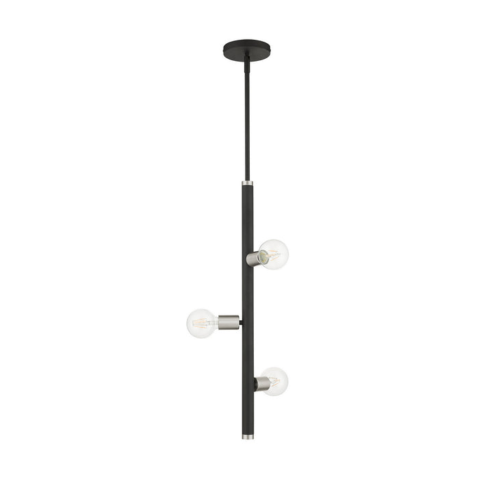 Three Light Pendant from the Bannister collection in Black finish