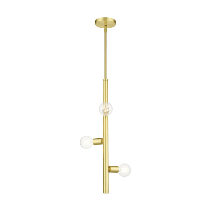Three Light Pendant from the Bannister collection in Satin Brass finish