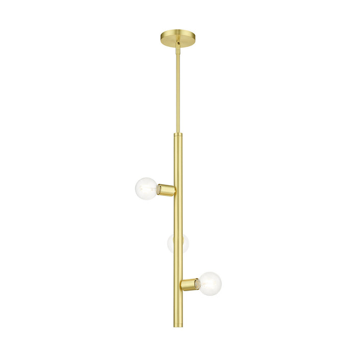 Three Light Pendant from the Bannister collection in Satin Brass finish