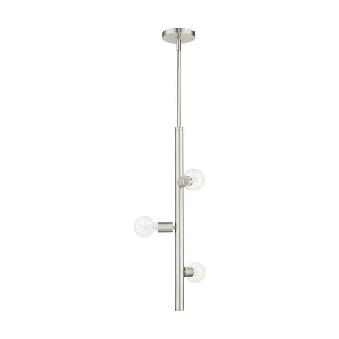 Three Light Pendant from the Bannister collection in Brushed Nickel finish