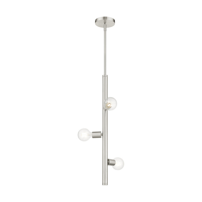 Three Light Pendant from the Bannister collection in Brushed Nickel finish