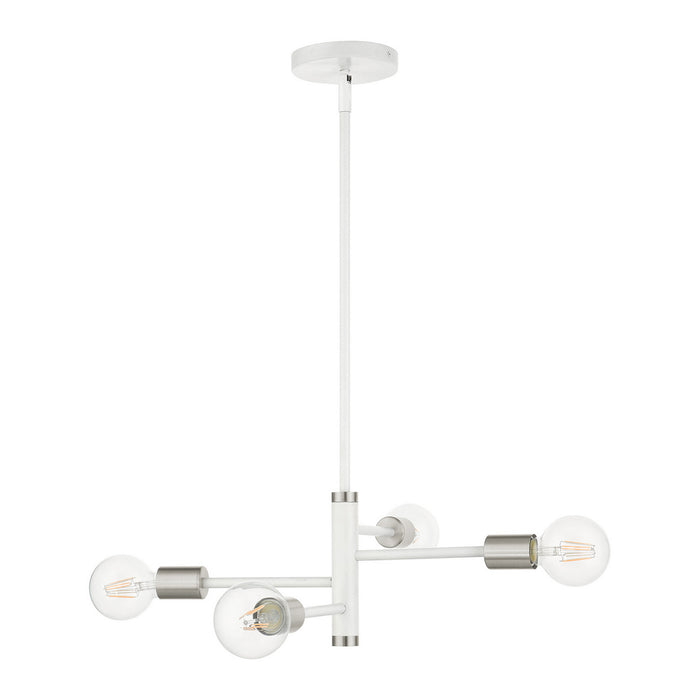 Four Light Chandelier from the Bannister collection in White finish