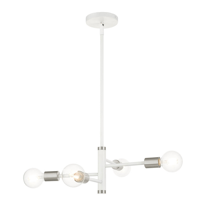 Four Light Chandelier from the Bannister collection in White finish