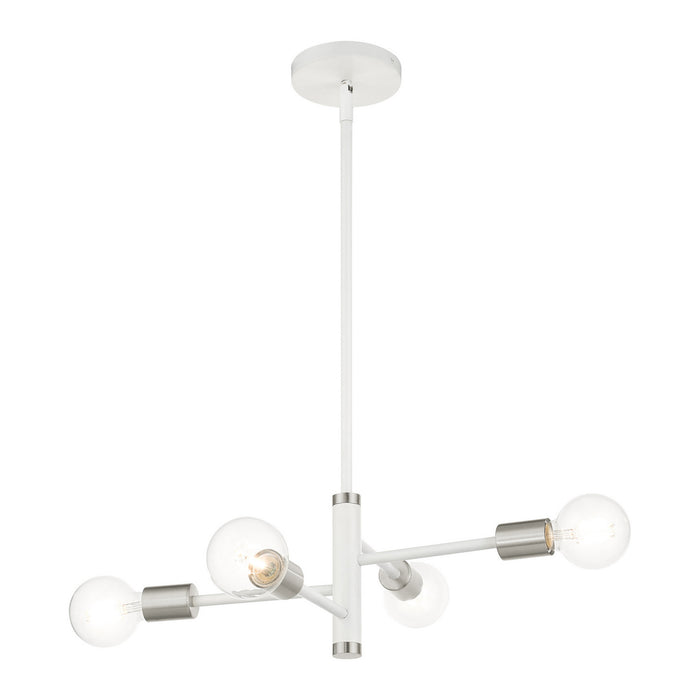 Four Light Chandelier from the Bannister collection in White finish