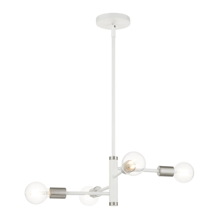 Four Light Chandelier from the Bannister collection in White finish