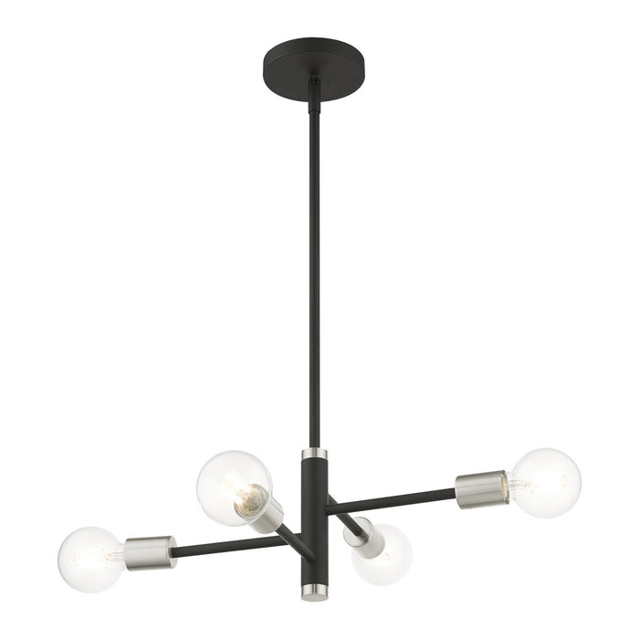 Four Light Chandelier from the Bannister collection in Black finish