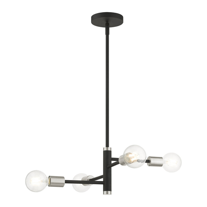 Four Light Chandelier from the Bannister collection in Black finish
