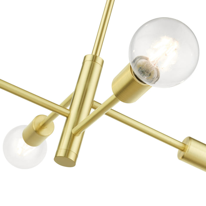 Four Light Chandelier from the Bannister collection in Satin Brass finish