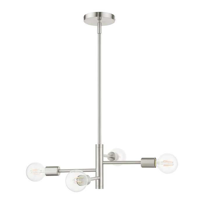 Four Light Chandelier from the Bannister collection in Brushed Nickel finish