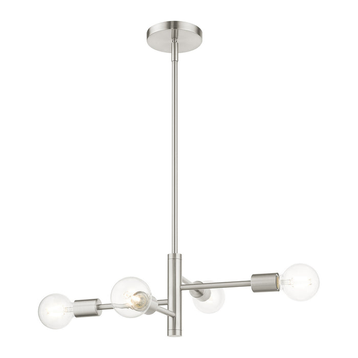 Four Light Chandelier from the Bannister collection in Brushed Nickel finish