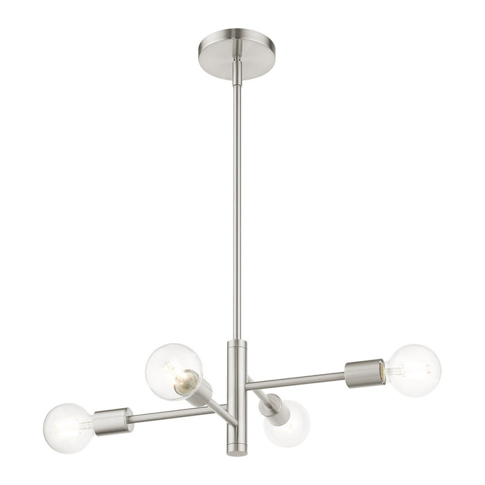 Four Light Chandelier from the Bannister collection in Brushed Nickel finish