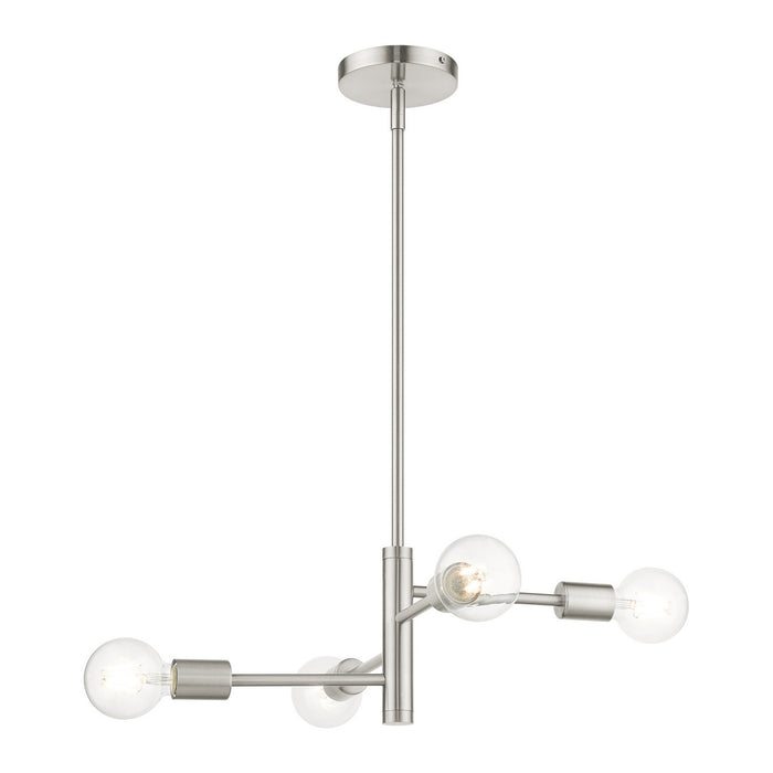 Four Light Chandelier from the Bannister collection in Brushed Nickel finish