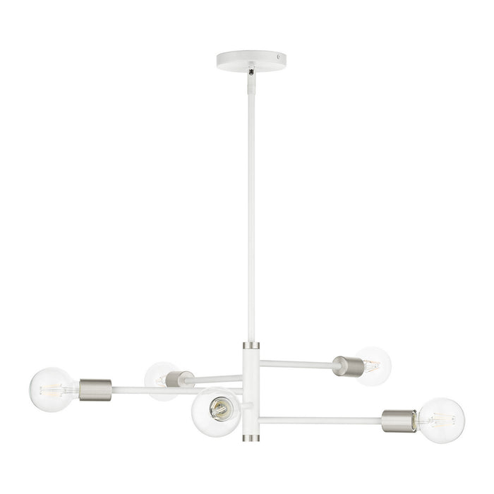 Five Light Chandelier from the Bannister collection in White finish