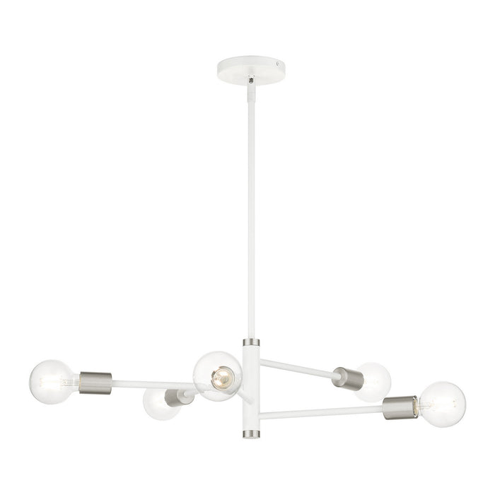 Five Light Chandelier from the Bannister collection in White finish
