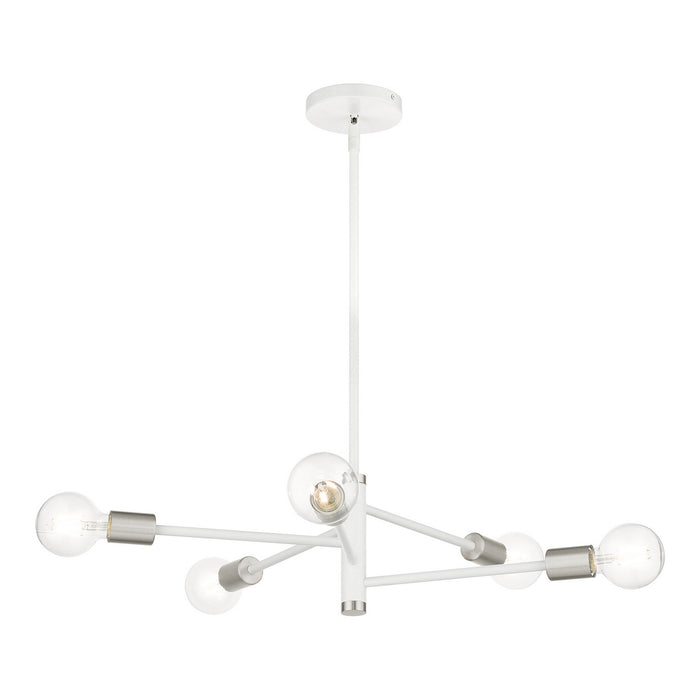 Five Light Chandelier from the Bannister collection in White finish