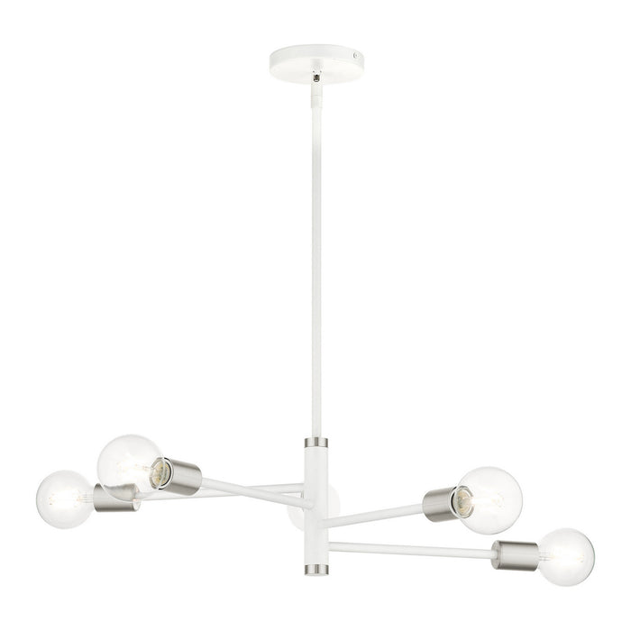 Five Light Chandelier from the Bannister collection in White finish