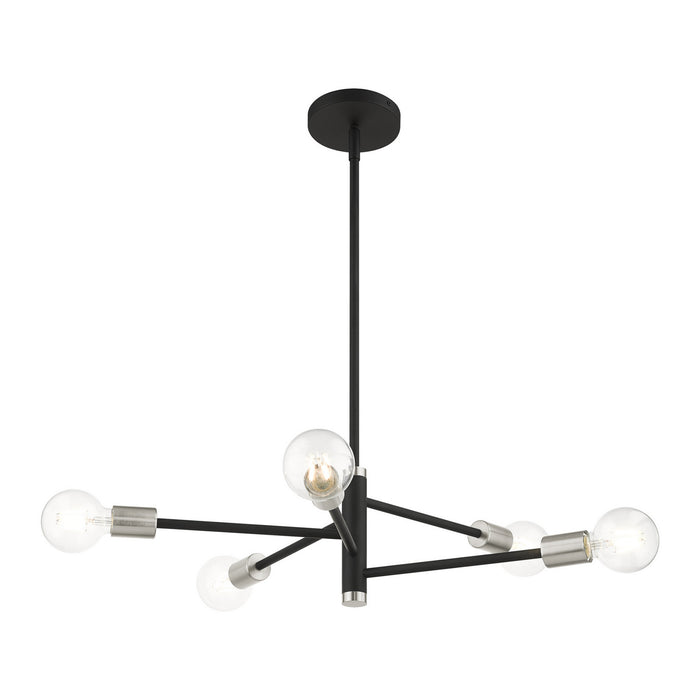 Five Light Chandelier from the Bannister collection in Black finish