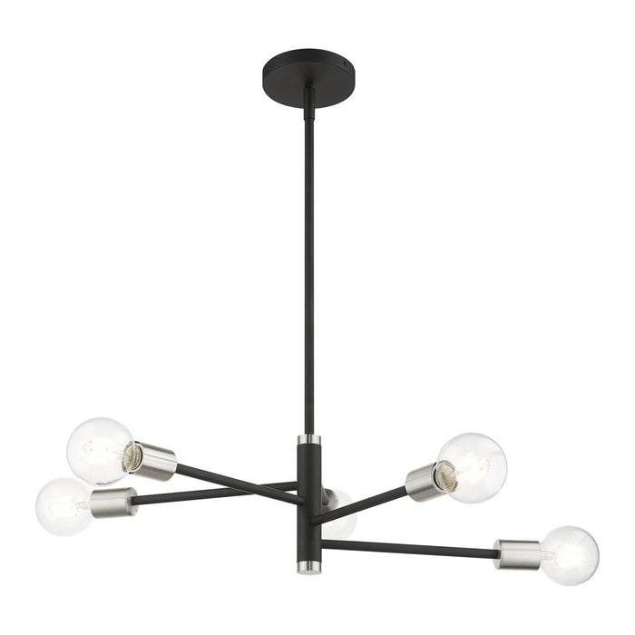 Five Light Chandelier from the Bannister collection in Black finish