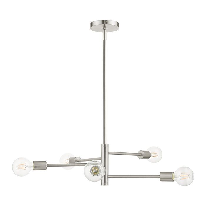 Five Light Chandelier from the Bannister collection in Brushed Nickel finish