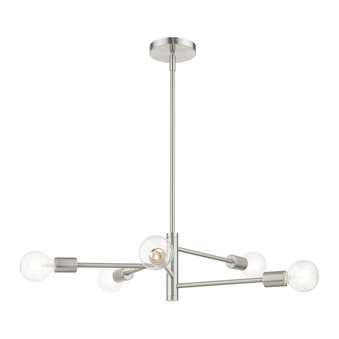 Five Light Chandelier from the Bannister collection in Brushed Nickel finish