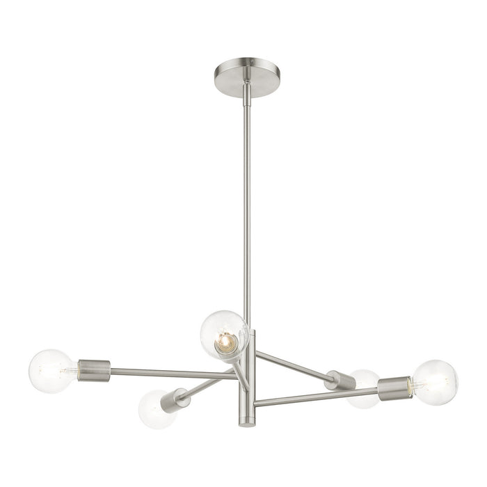 Five Light Chandelier from the Bannister collection in Brushed Nickel finish
