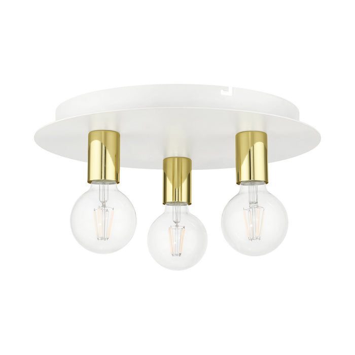 Three Light Flush Mount from the Hillview collection in White finish