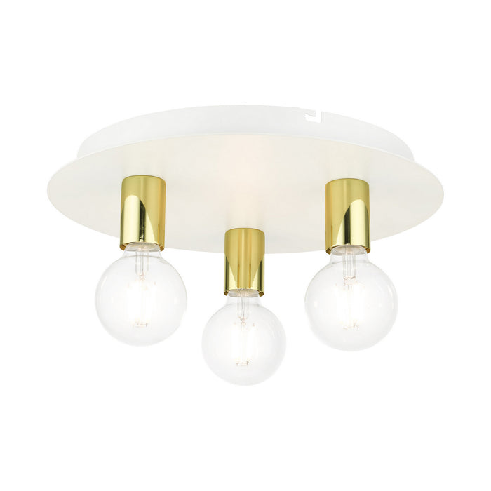 Three Light Flush Mount from the Hillview collection in White finish
