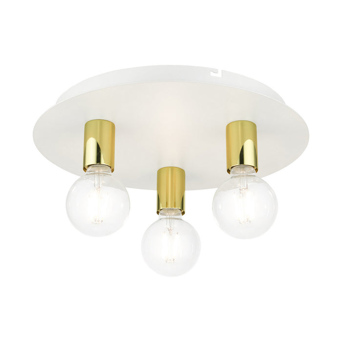 Three Light Flush Mount from the Hillview collection in White finish