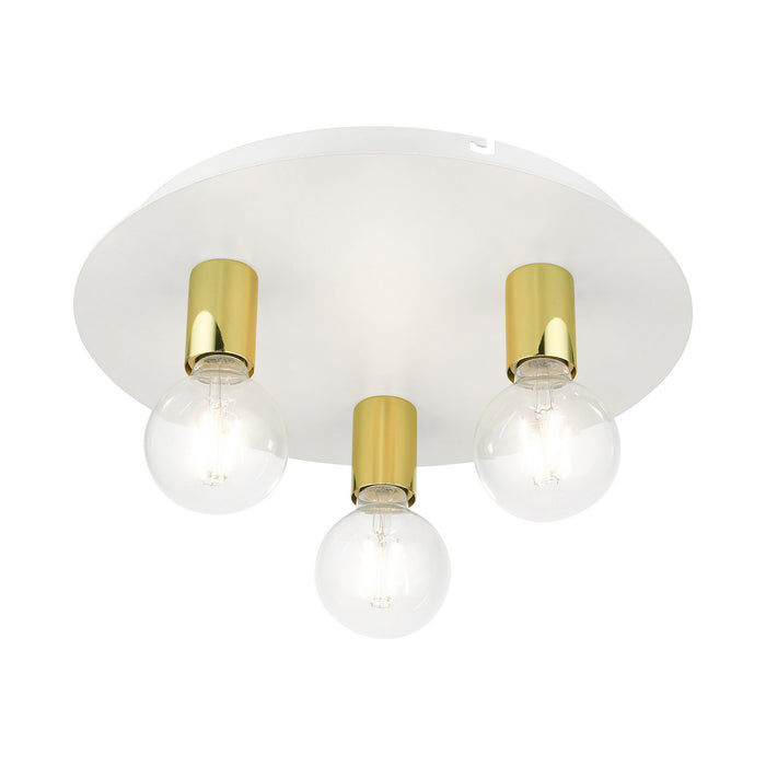 Three Light Flush Mount from the Hillview collection in White finish