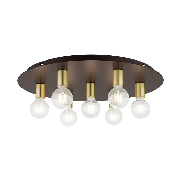 Seven Light Flush Mount from the Hillview collection in Bronze finish