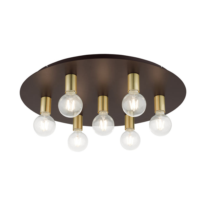 Seven Light Flush Mount from the Hillview collection in Bronze finish