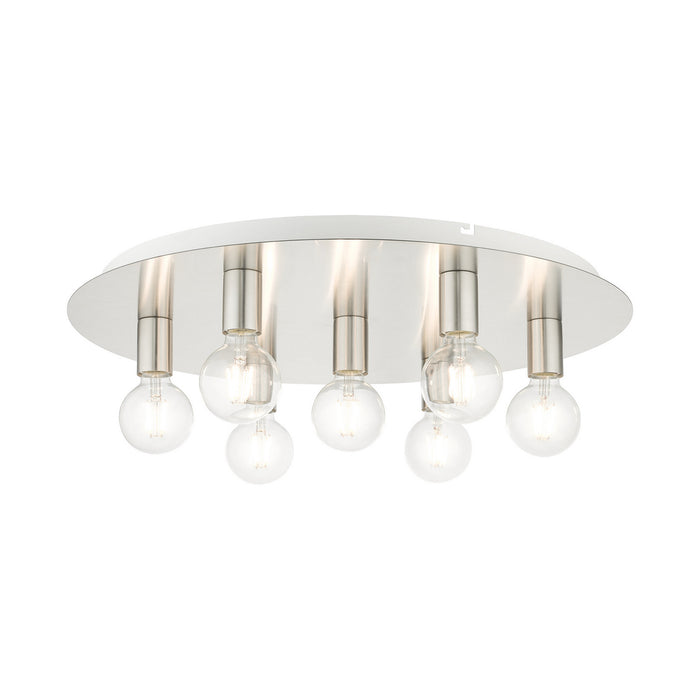 Seven Light Flush Mount from the Hillview collection in Brushed Nickel finish