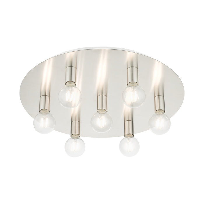 Seven Light Flush Mount from the Hillview collection in Brushed Nickel finish