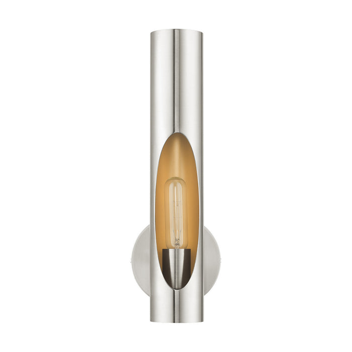One Light Wall Sconce from the Novato collection in Brushed Nickel finish