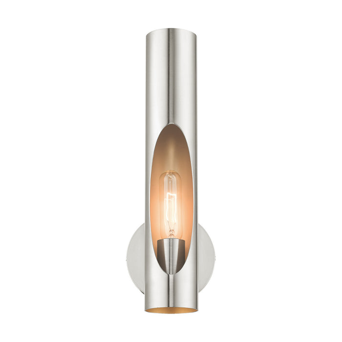 One Light Wall Sconce from the Novato collection in Brushed Nickel finish