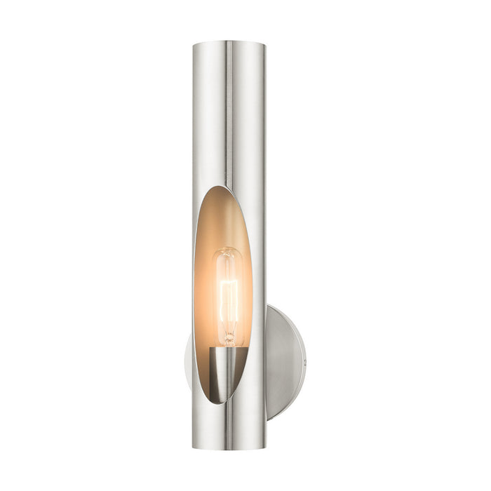 One Light Wall Sconce from the Novato collection in Brushed Nickel finish