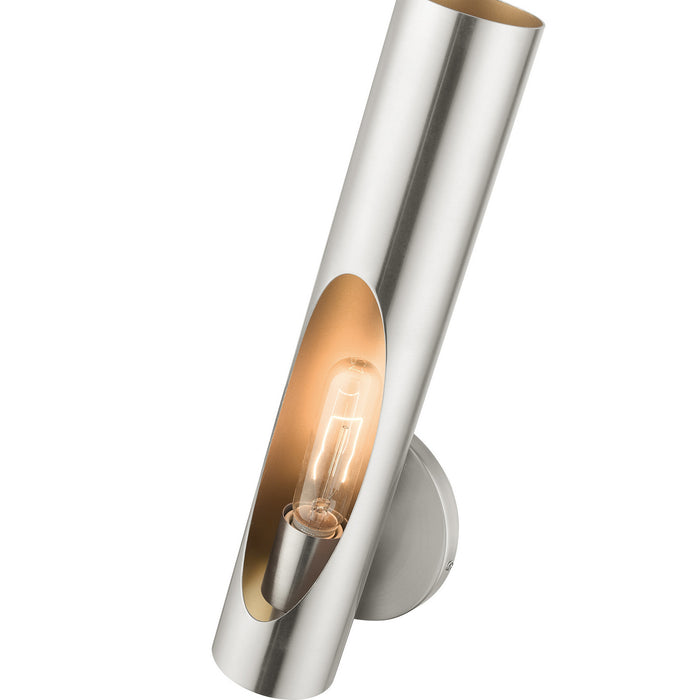 One Light Wall Sconce from the Novato collection in Brushed Nickel finish