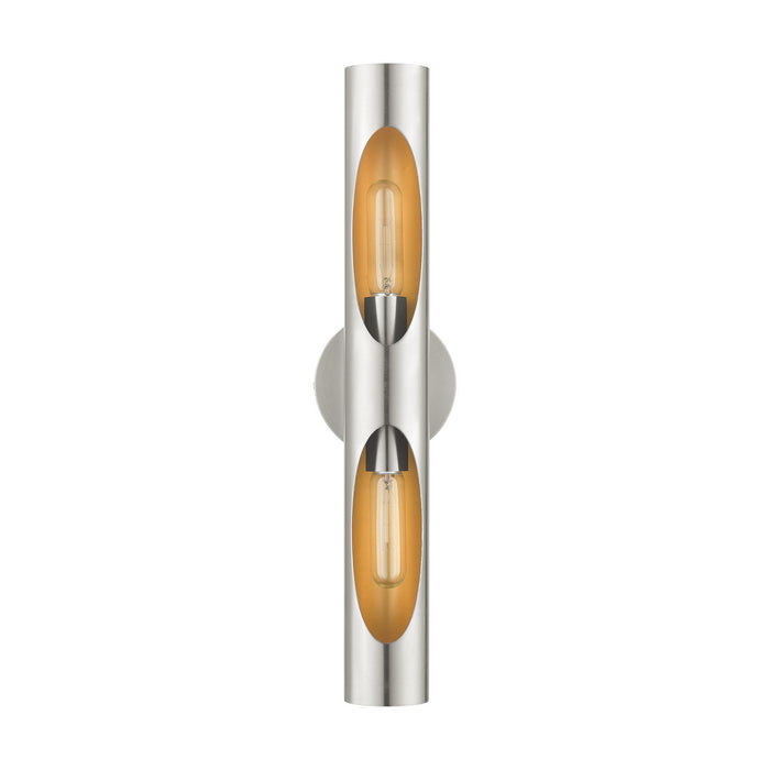 Two Light Wall Sconce from the Novato collection in Brushed Nickel finish