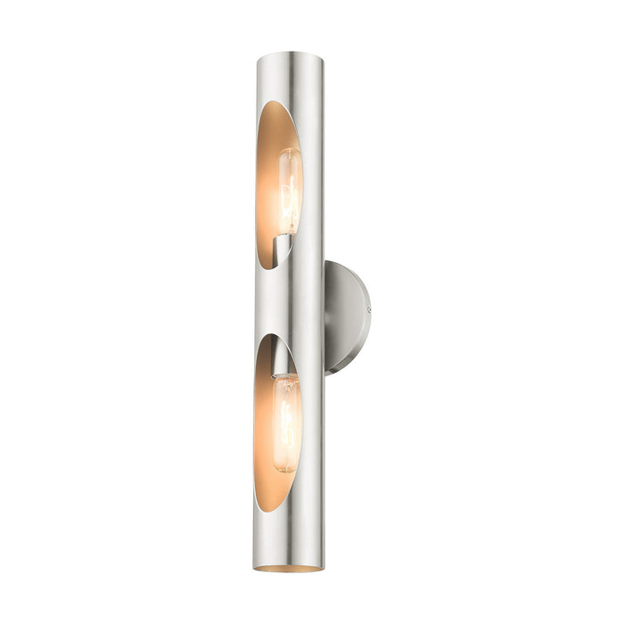 Two Light Wall Sconce from the Novato collection in Brushed Nickel finish