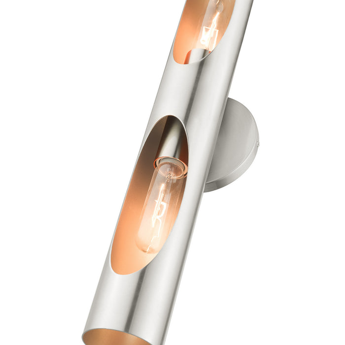 Two Light Wall Sconce from the Novato collection in Brushed Nickel finish