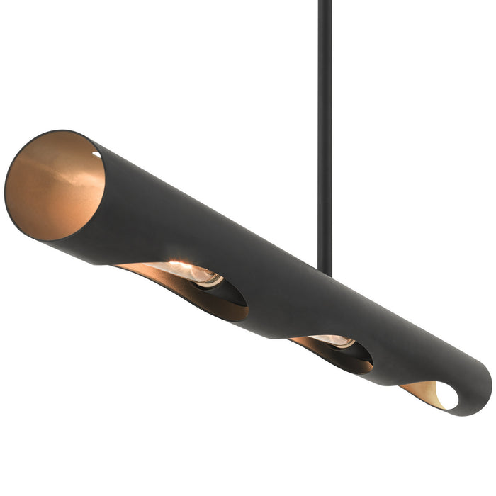 Three Light Linear Chandelier from the Novato collection in Black finish