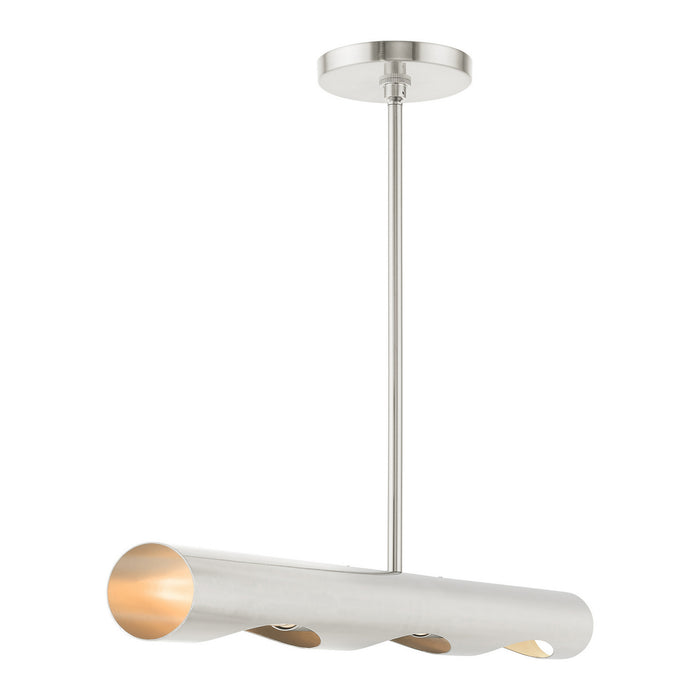 Three Light Linear Chandelier from the Novato collection in Brushed Nickel finish