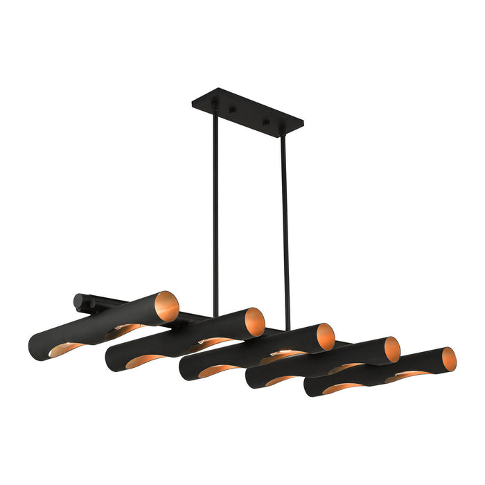 Ten Light Linear Chandelier from the Novato collection in Black finish