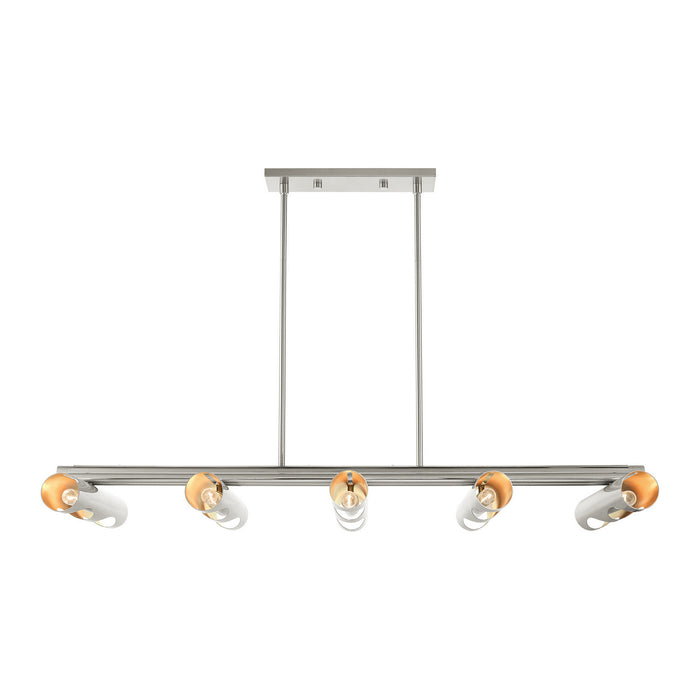Ten Light Linear Chandelier from the Novato collection in Brushed Nickel finish