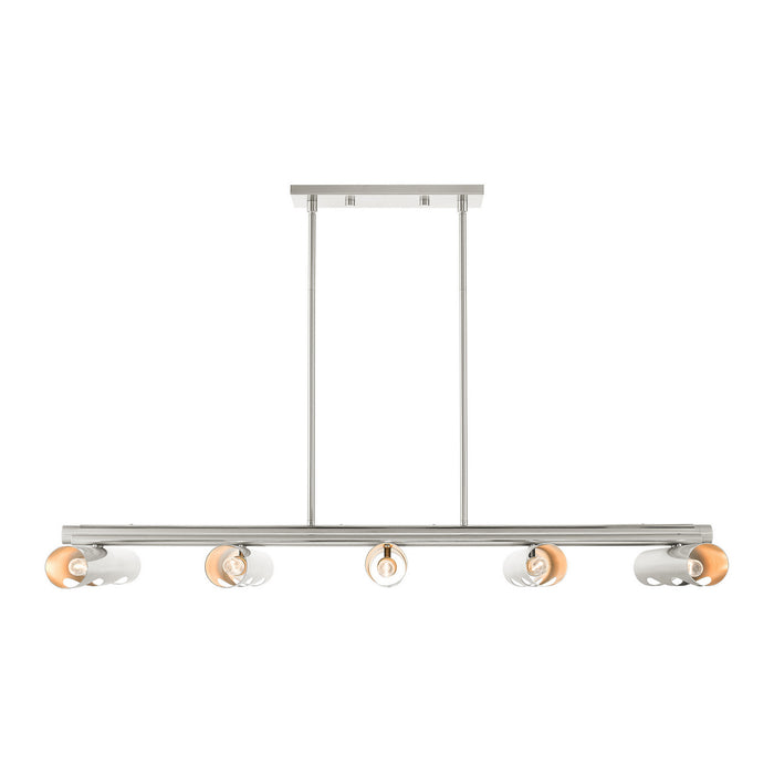 Ten Light Linear Chandelier from the Novato collection in Brushed Nickel finish