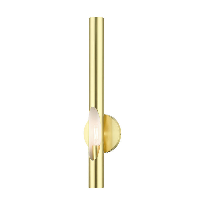 One Light Wall Sconce from the Acra collection in Satin Brass finish
