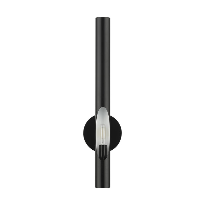One Light Wall Sconce from the Acra collection in Shiny Black finish