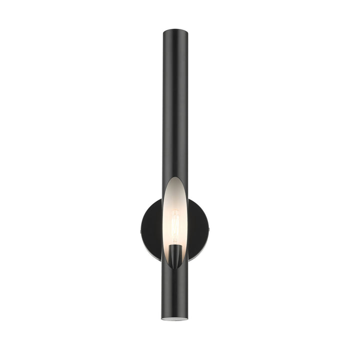 One Light Wall Sconce from the Acra collection in Shiny Black finish